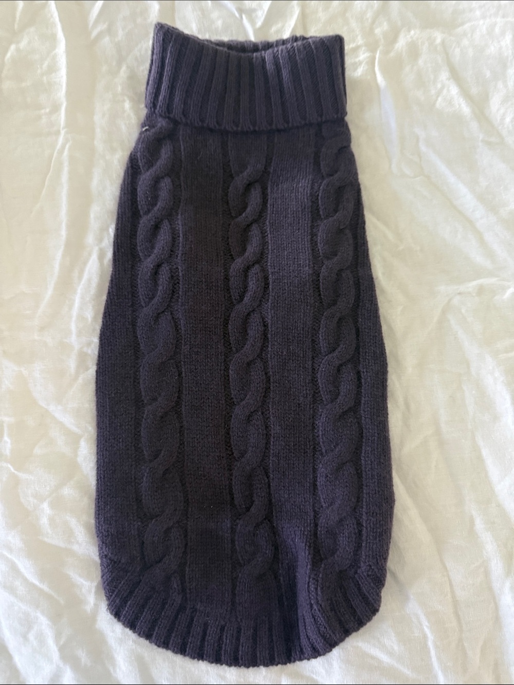 NWOT Quince Mongolian Cashmere Cable Knit Dog Sweater - Deep Purple - HC5